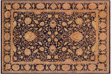 handmade Traditional Mehal Blue Green Hand Knotted RECTANGLE 100% WOOL area rug 9 x 13